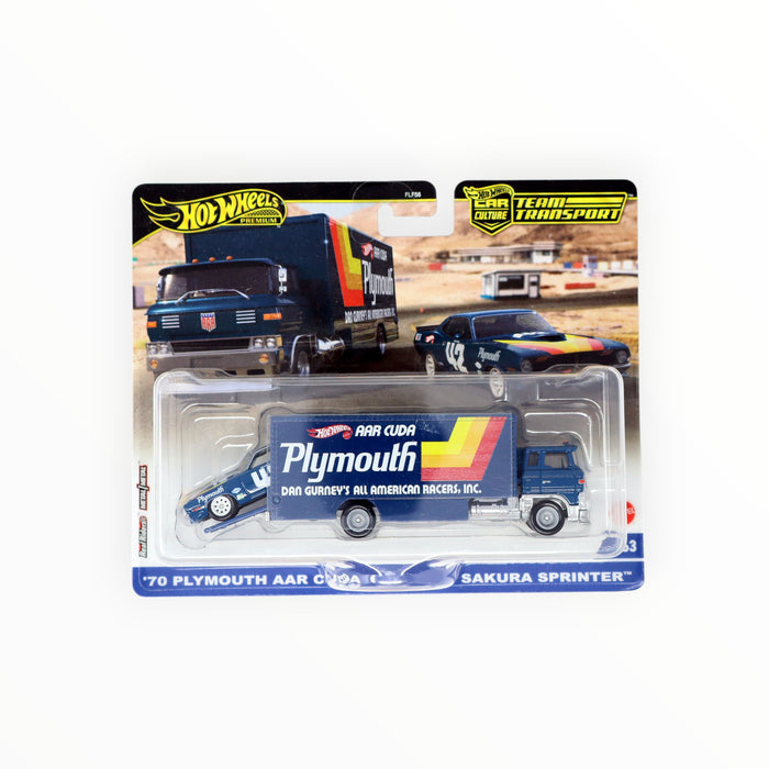 Hot Wheels '70 Plymouth AAR Cuda / Sakura Sprinter - Car Culture: Team Transport (2024) #63