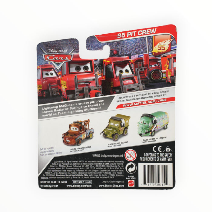 Disney Pixar Cars Race Team Sarge with Headset - Mainline (2014)