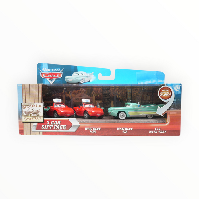 Disney Pixar Cars Flo with Tray / Waitress Mia / Waitress Tia - 3-Car Gift Packs (2010)