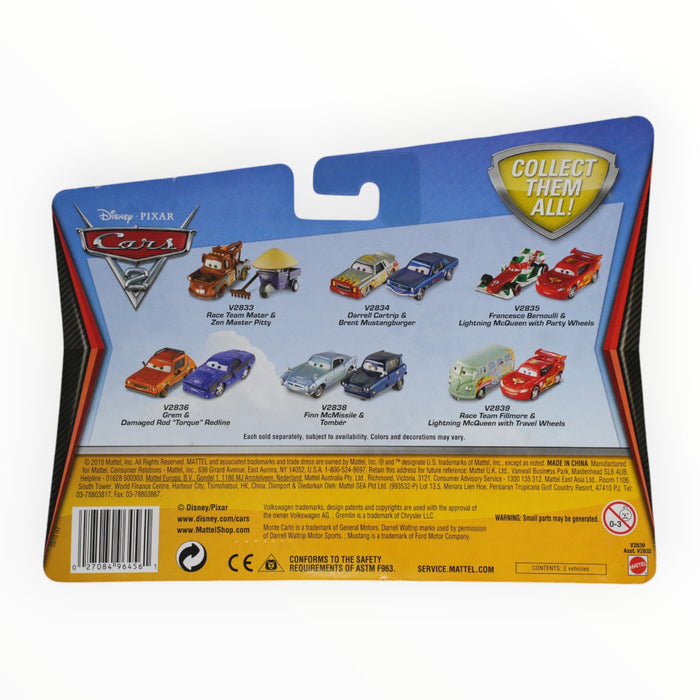 Disney Pixar Cars Lightning McQueen with Travel Wheels / Race Team Fillmore - Mainline: 2-Packs
