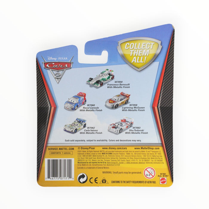 Disney Pixar Cars Jeff Gorvette with Metallic Finish - Silver Racer Series (2012)