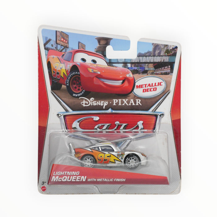 Disney Pixar Cars Lightning McQueen with Metallic Finish - Silver Racer Series (2013)