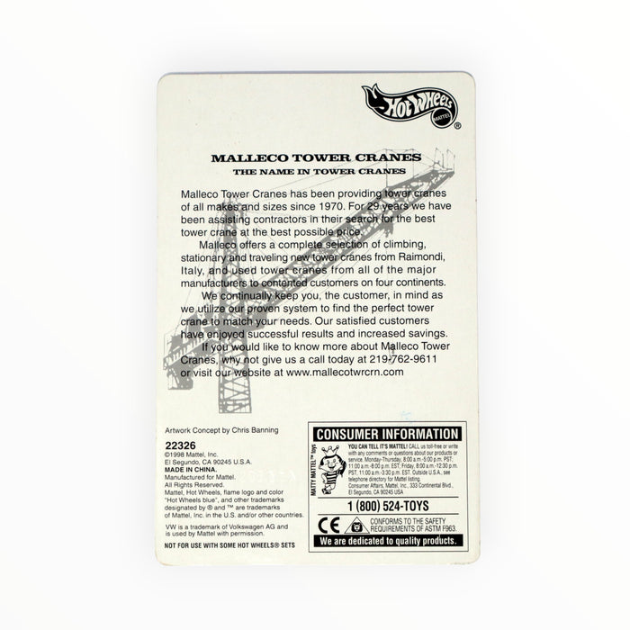 Hot Wheels High Rise Express (Malleco Tower Cranes) Promo (1999)