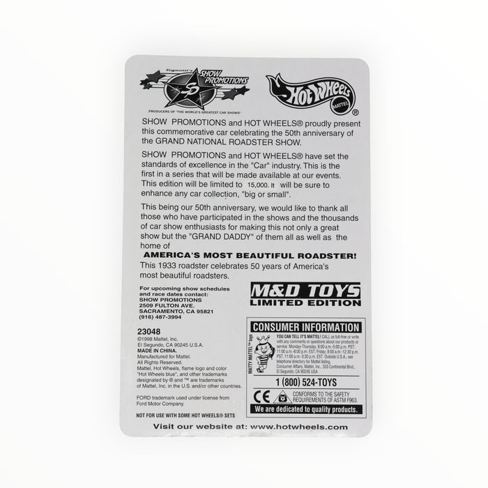 Hot Wheels '33 Ford Roadster (Grand National Roadster Show) Promo (1999)