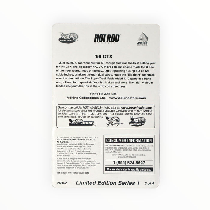 Hot Wheels '69 GTX - Adkins Collectibles (2000)