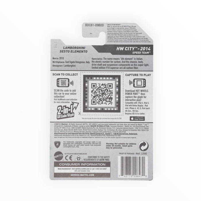 Hot Wheels Lamborghini Sesto Elemento - Mainline (2014) 39/250
