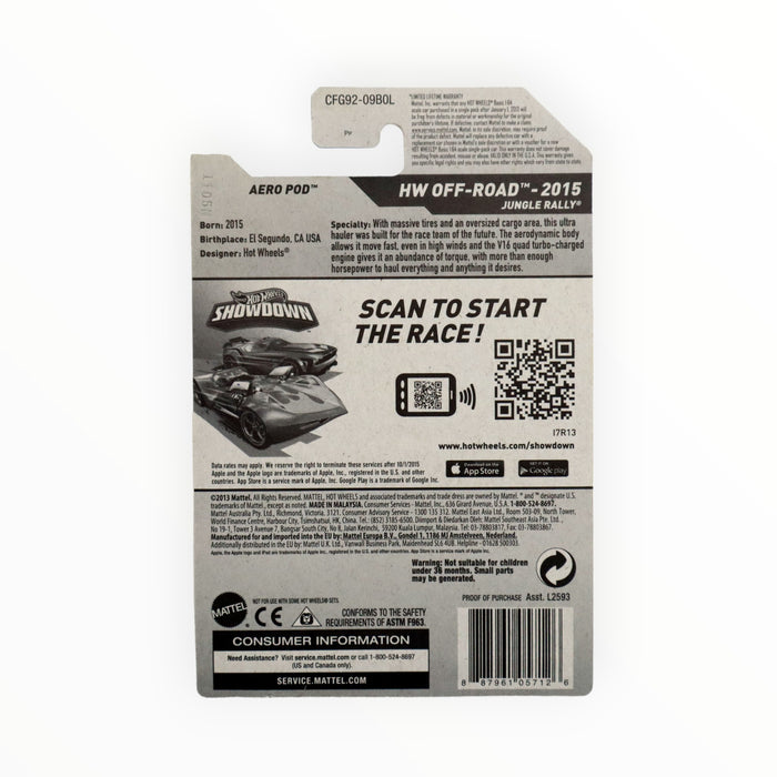 Jungle Rally Hot Wheels Aero Pod - Mainline (2015) 104/250 — 99Diecast