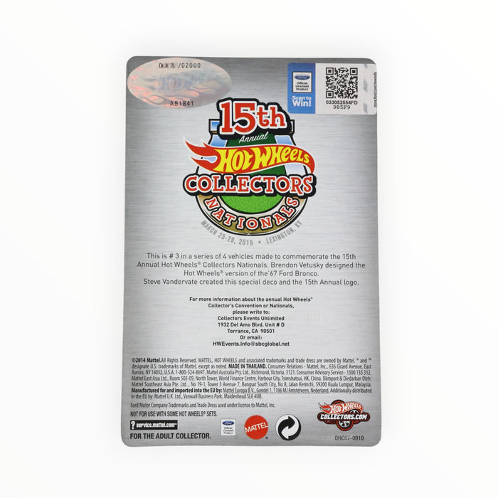 Hot Wheels 1967 Ford Bronco - Collectors Nationals (2015)