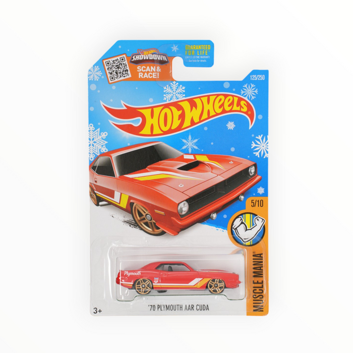 Hot Wheels '70 Plymouth AAR Cuda (Snowflake Card) Mainline (2016) 125/250
