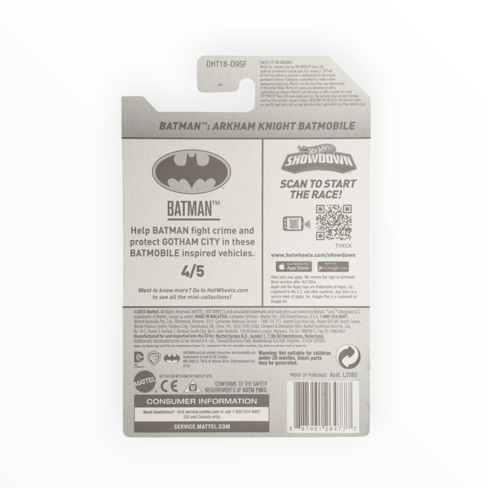 Hot Wheels Batman: Arkham Knight Batmobile (Snowflake Card) Mainline (2016) 229/250