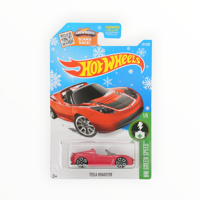 Hot Wheels Tesla Roadster (Snowflake Card) Mainline (2016) 241/250
