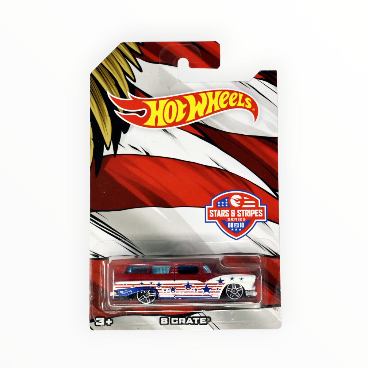 Hot Wheels Ford Ranch Wagon 8 Crate - Édition Stars & Stripes 2016 Rouge - 1:64 Neuve Sous Blister