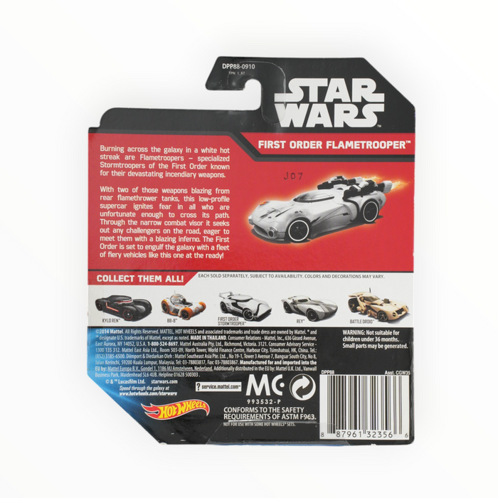 Hot Wheels First Order Flametrooper - Character Cars #26