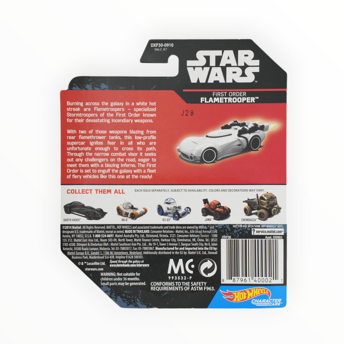 Hot Wheels First Order Flametrooper (Black Card) Character Cars