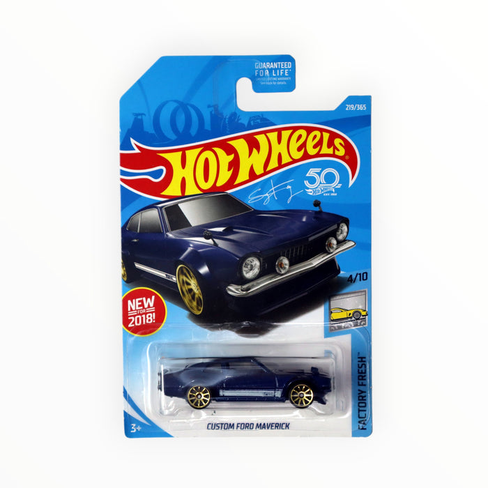 Hot Wheels Custom Ford Maverick (Dark Blue) - Mainline (2018) 219/365