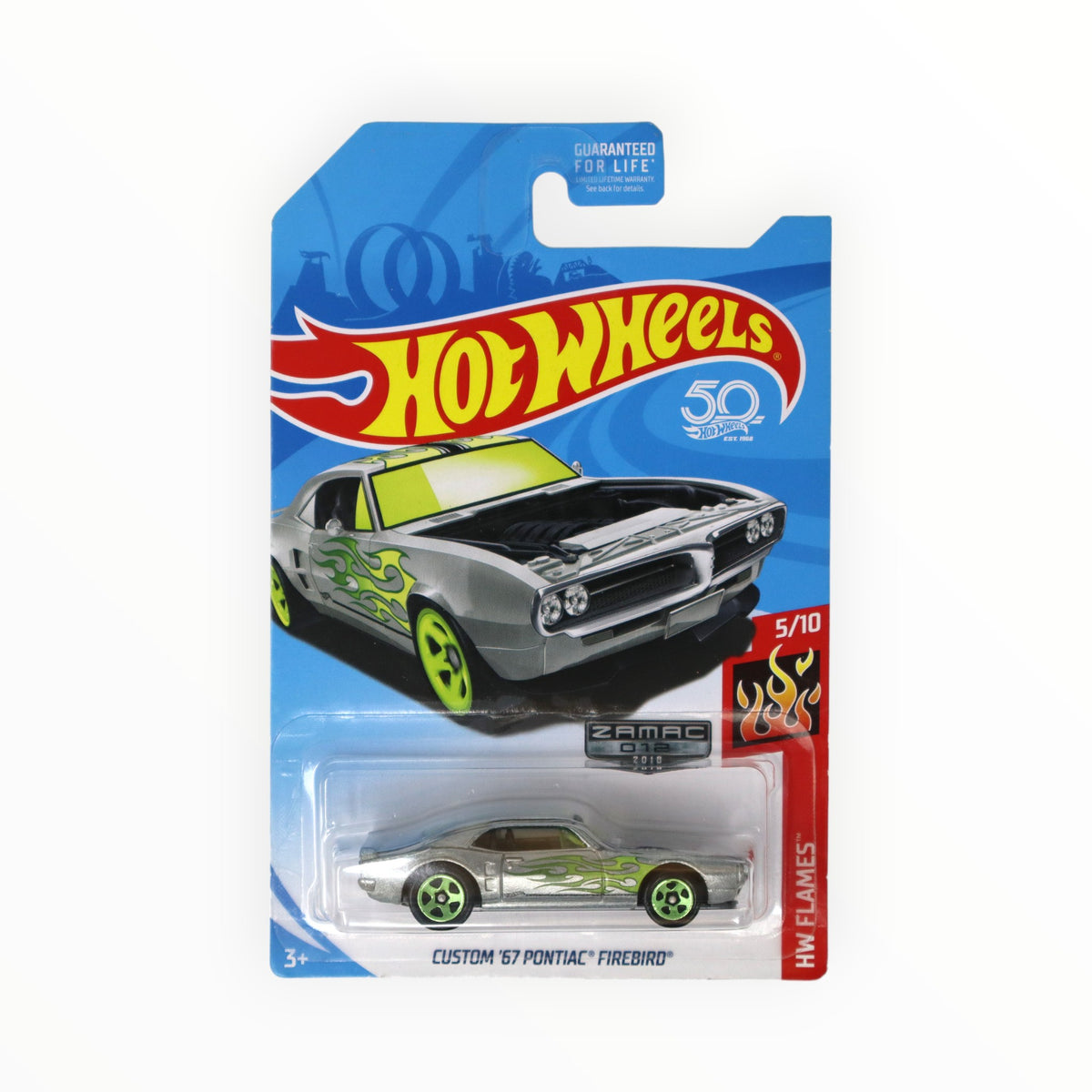 Hot Wheels 2018 Custom '67 Pontiac Firebird Blu, #324/365 HW Flames, 5/10 - Edizione Da Collezione.