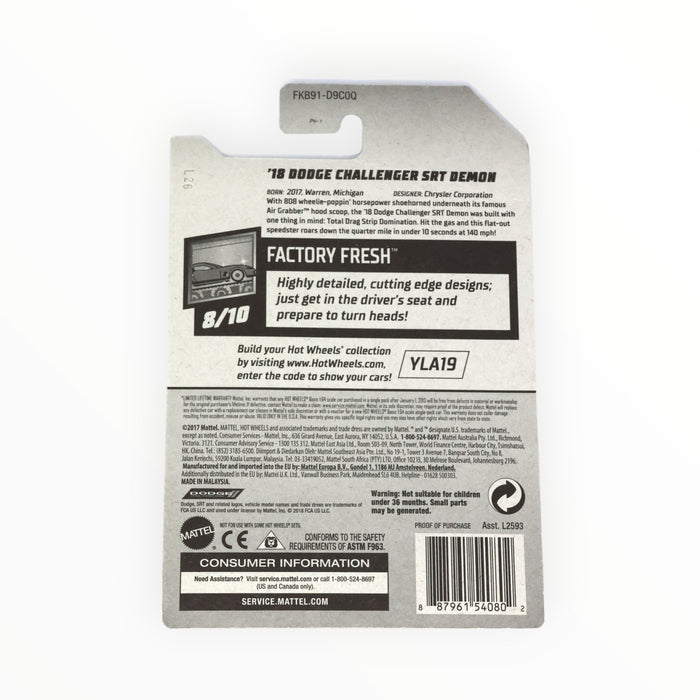 Hot Wheels '18 Dodge Challenger SRT Demon - Mainline (2018)