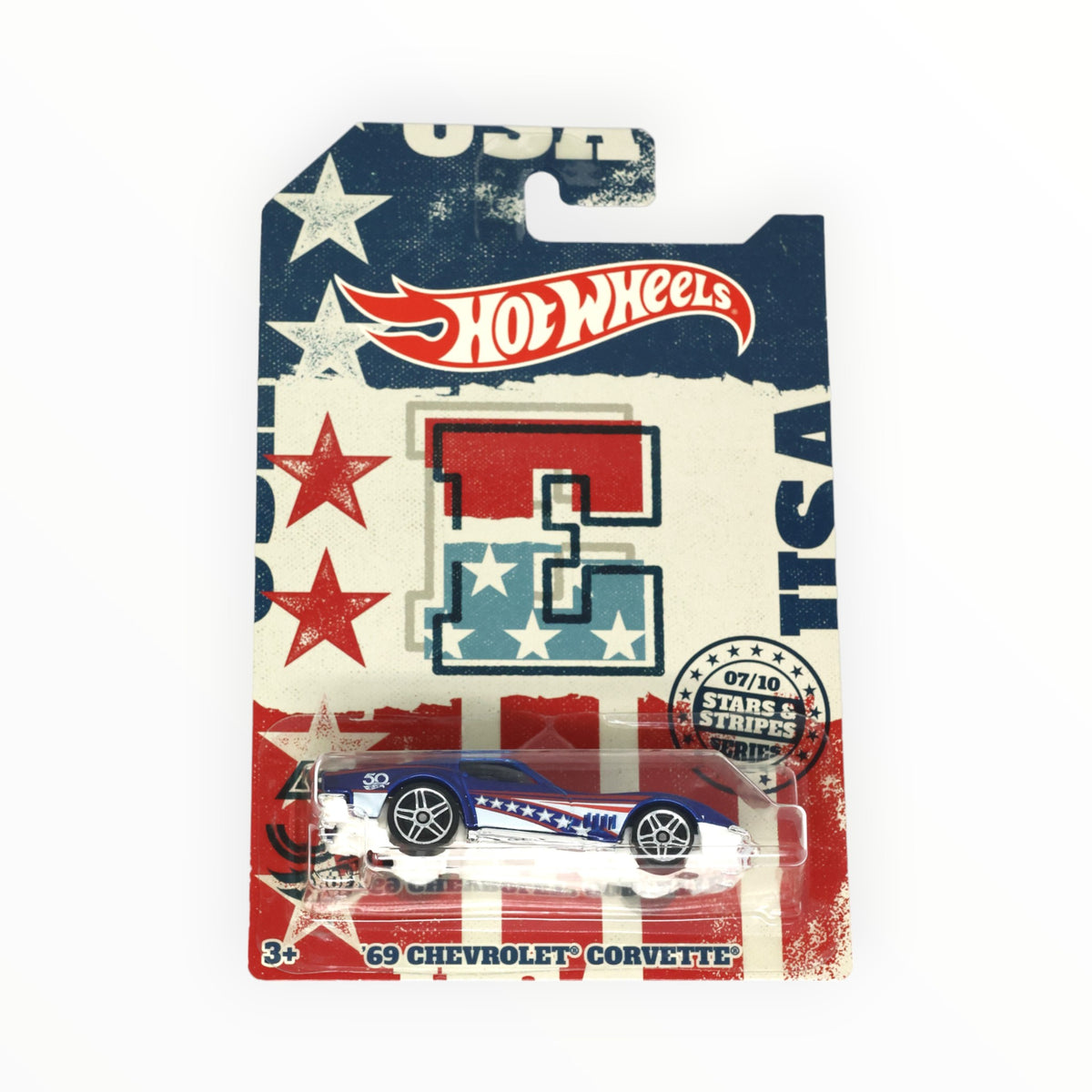Hot Wheels 1969 Chevy Corvette Stars & Stripes Die-Cast Car - 1:64 Scale Collector's Model (#7/10) - View #3