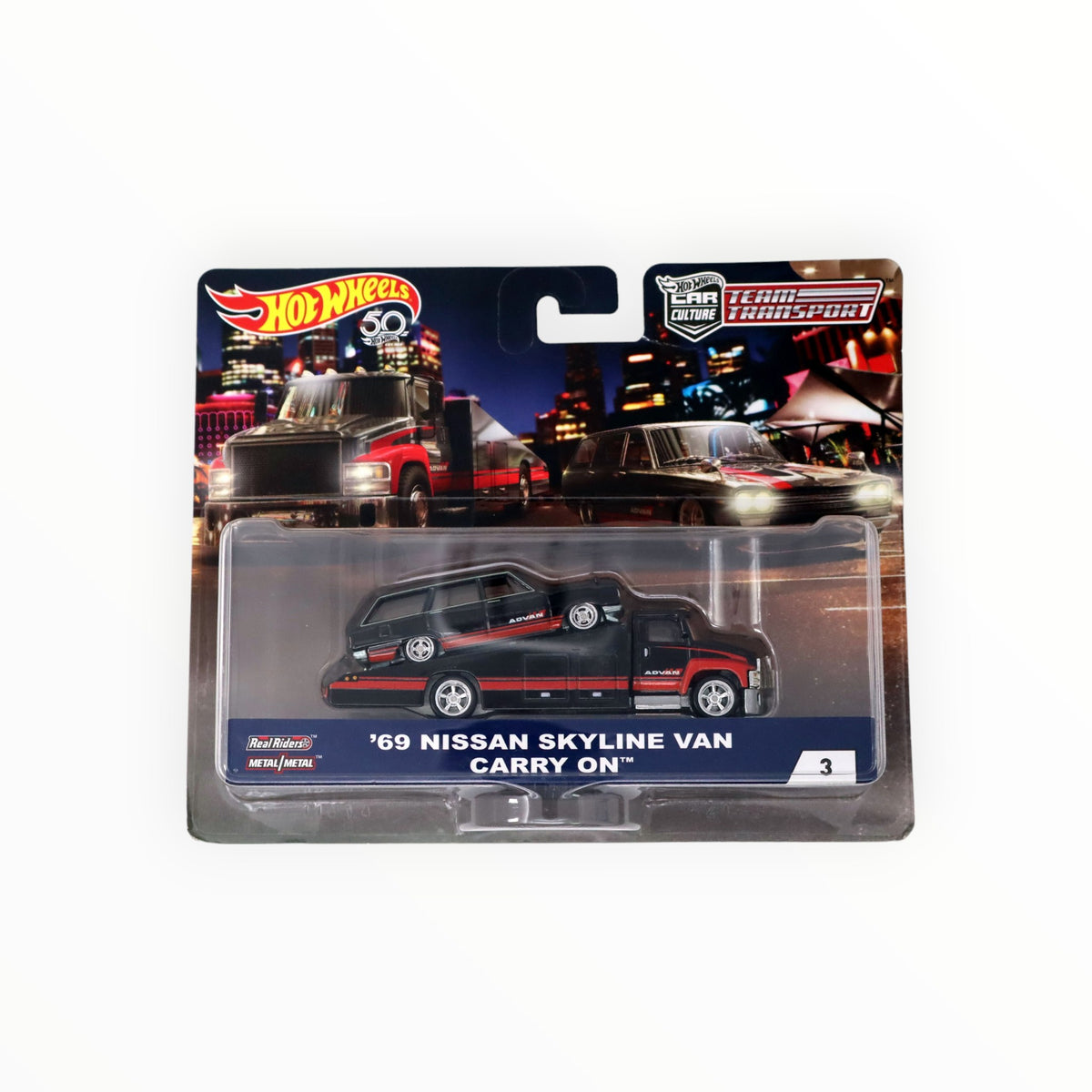 Hot Wheels Team Transport 69 nissan skyline van carry purchases on real riders