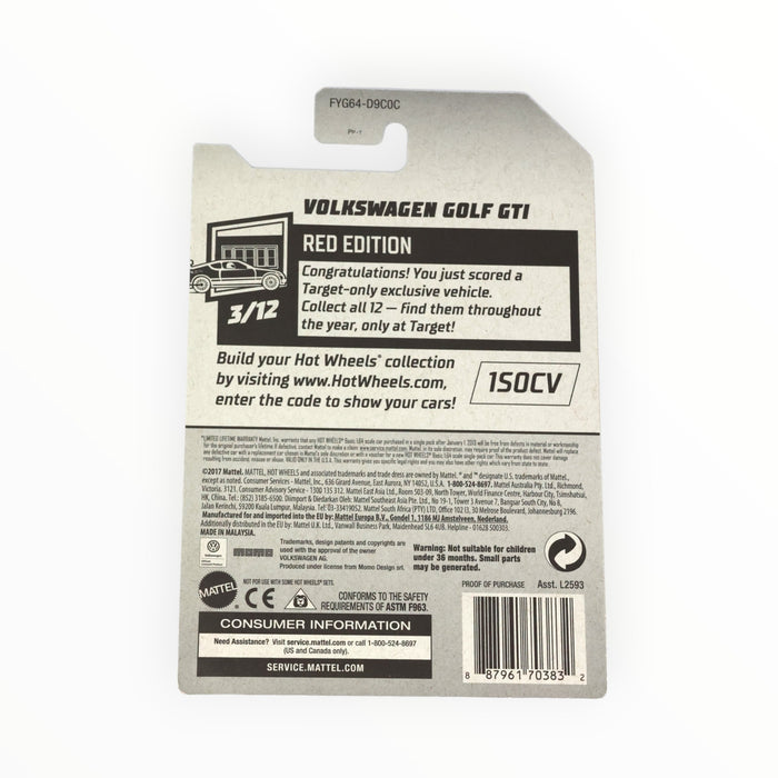 Hot Wheels Volkswagen Golf GTI (Red Edition) Mainline (2019) 19/250