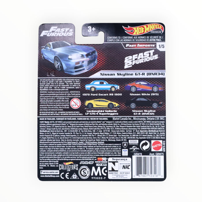Hot Wheels Nissan Skyline GT-R (BNR34) - Fast & Furious Premium (2019)