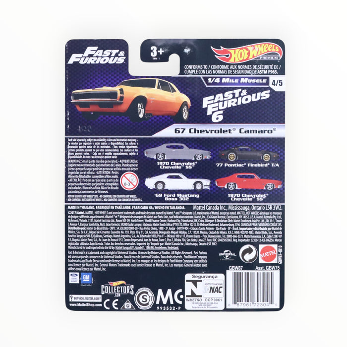 Hot Wheels '67 Chevrolet Camaro - Fast & Furious Premium (2019)