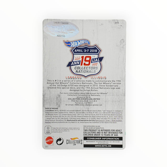 Hot Wheels '66 Dodge A100 - Collectors Nationals (2019)