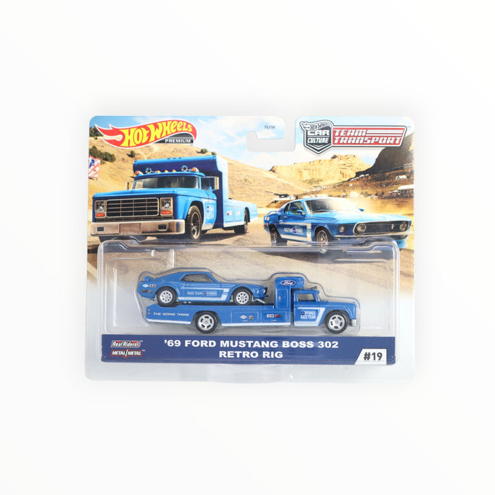 Hot Wheels '69 Ford Mustang Boss 302 / Retro Rig - Car Culture: Team Transport (2020) #19