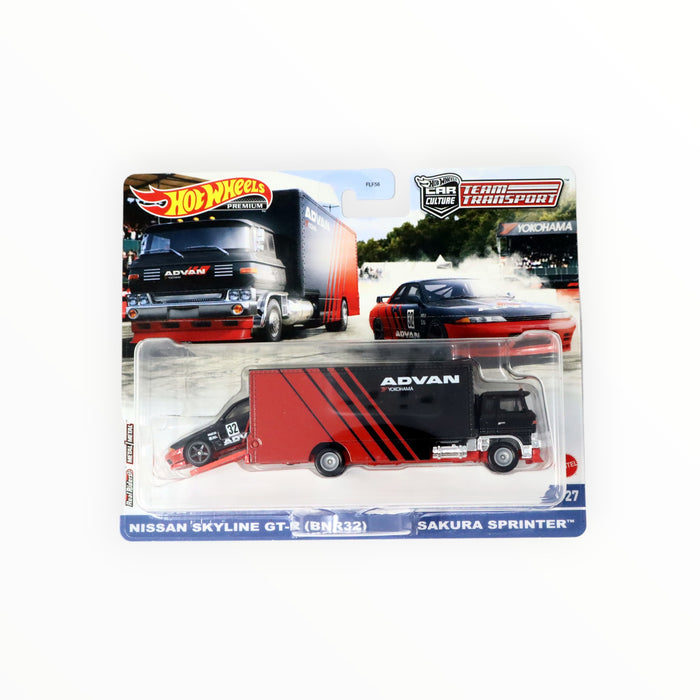 Hot Wheels Nissan Skyline GT-R (BNR32) / Sakura Sprinter - Car Culture: Team Transport (2021) #27