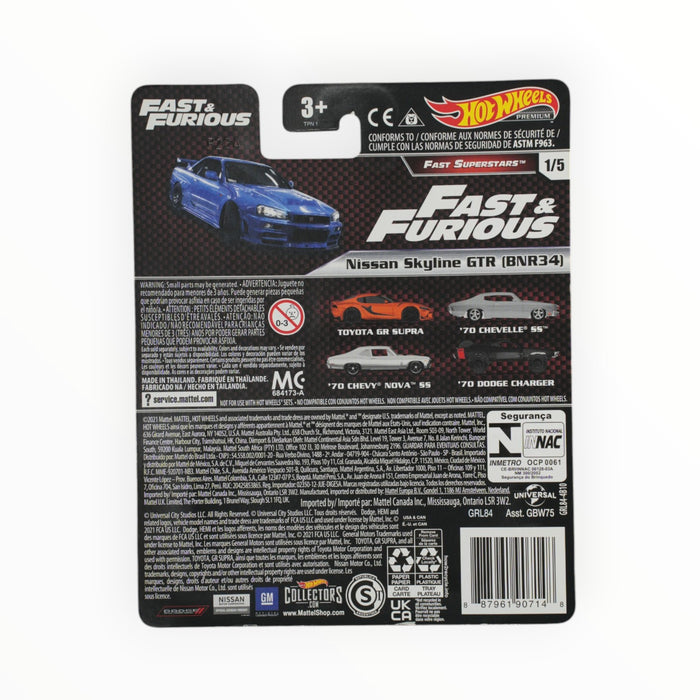 Hot Wheels Nissan Skyline GTR (BNR34) - Fast & Furious Premium (2021)