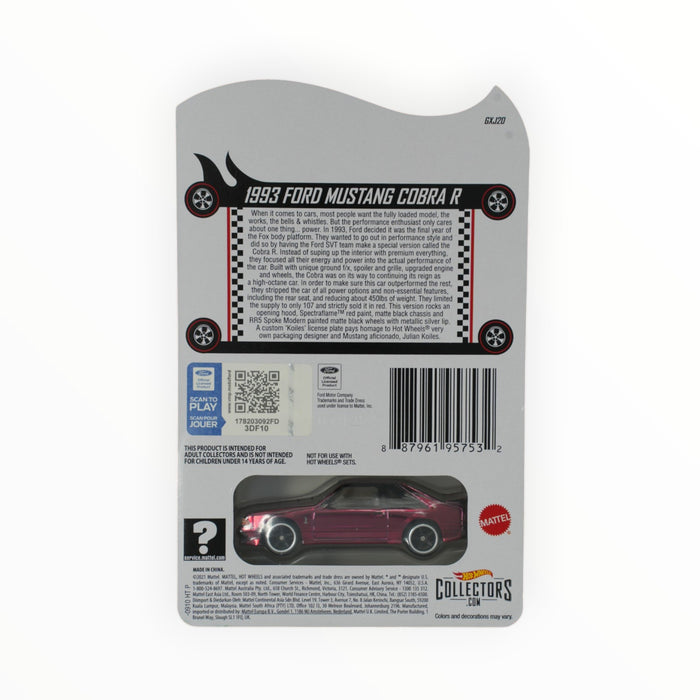 Hot Wheels 1993 Ford Mustang Cobra R - RLC (2021)