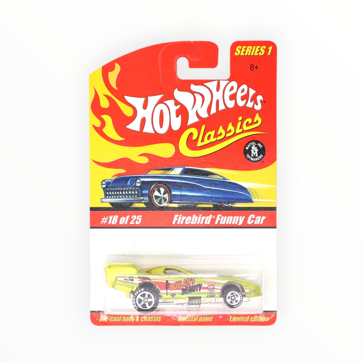 1986 Hot Wheels Jaune Speed Fleet Firebird Funny Car Black Wall