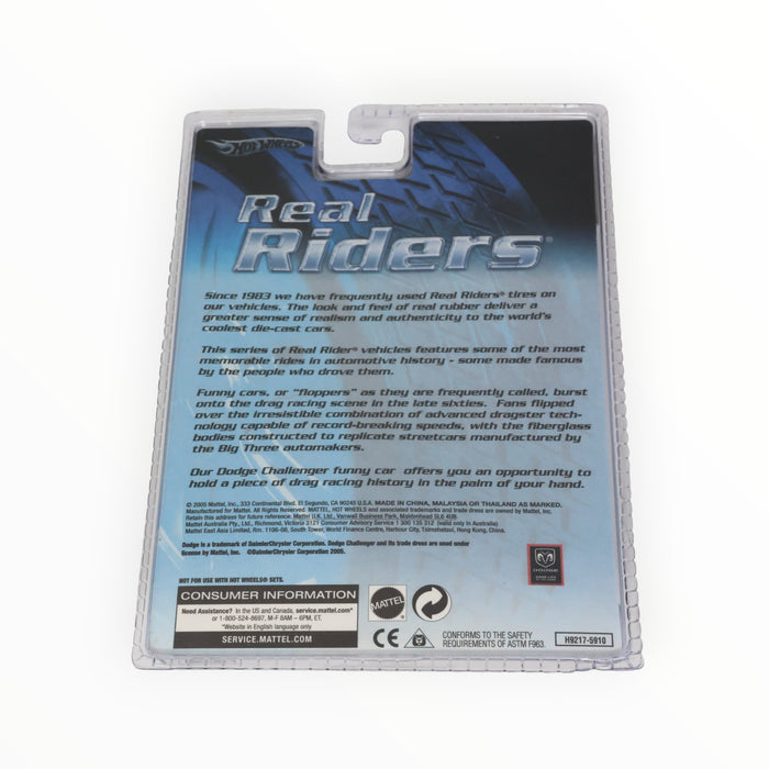 Hw Real Riders Symbol Hot Wheels Dodge Challenger Funny Car - Real Riders (2005) — 99Diecast