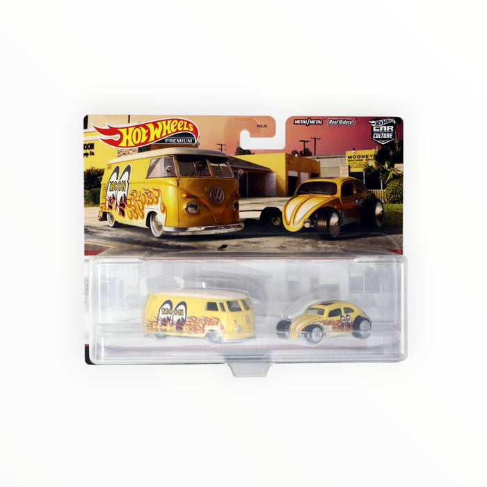 Hot Wheels Volkswagen T1 Panel Bus / Custom Volkswagen Beetle - Car Culture 2-Packs (2021)