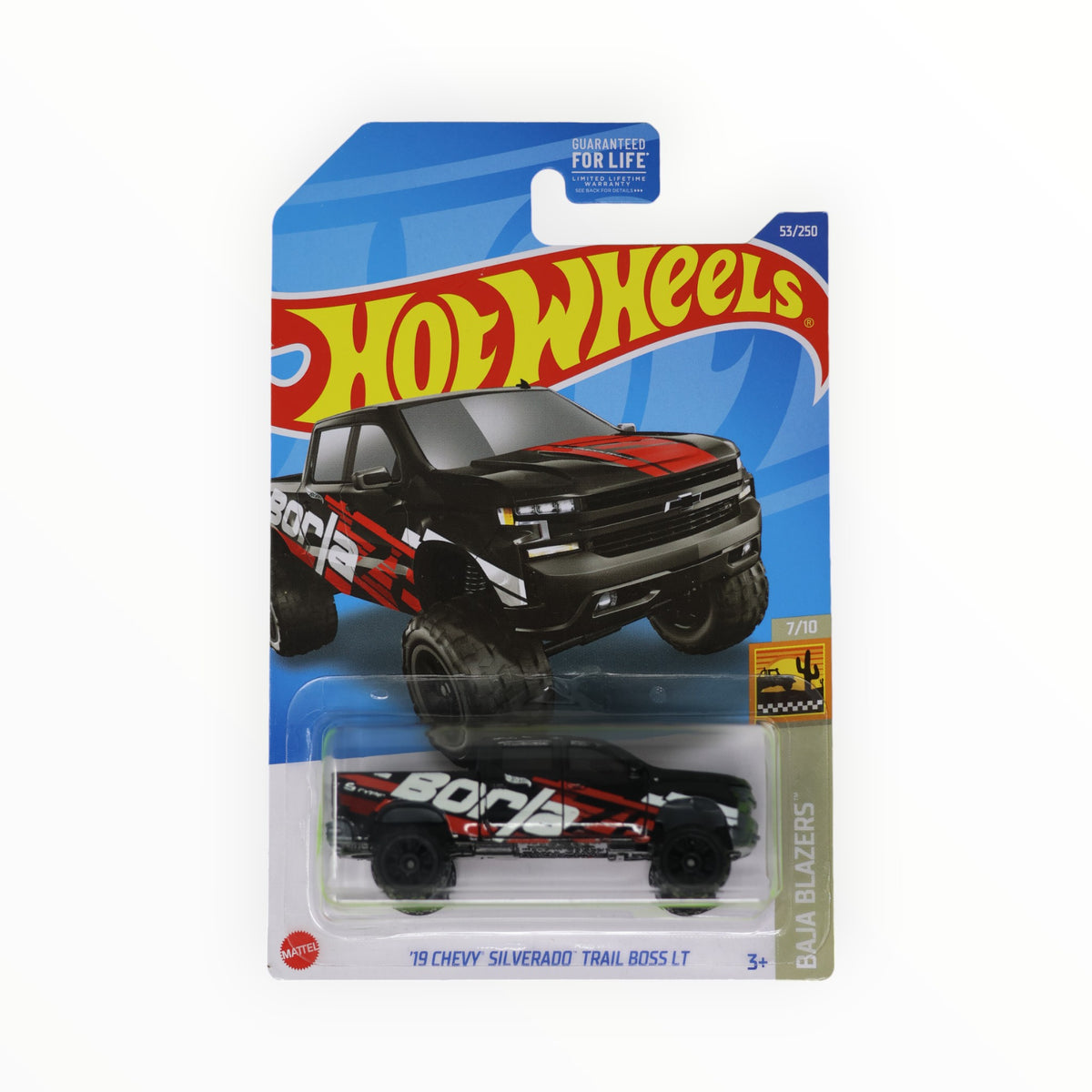 Camion Chevy Silverado Trail Boss LT 2022 – Modèle Réduit Hot Wheels 1/64, édition 2019, Blanc, Neuf