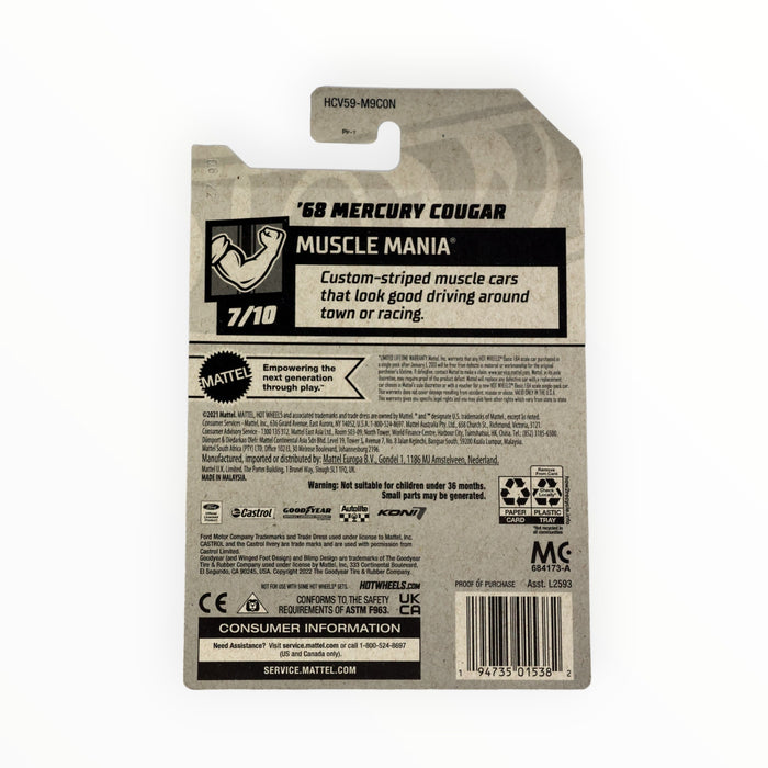 Hot Wheels '68 Mercury Cougar - Mainline (2022) 236/250