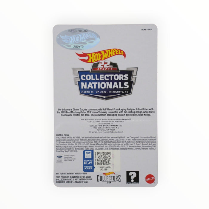 Hot Wheels 1993 Ford Mustang Cobra R - Collectors Nationals (2022)