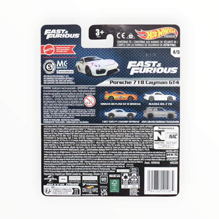 Hot Wheels Porsche 718 Cayman GT4 - Fast & Furious Premium (2023) 4/5