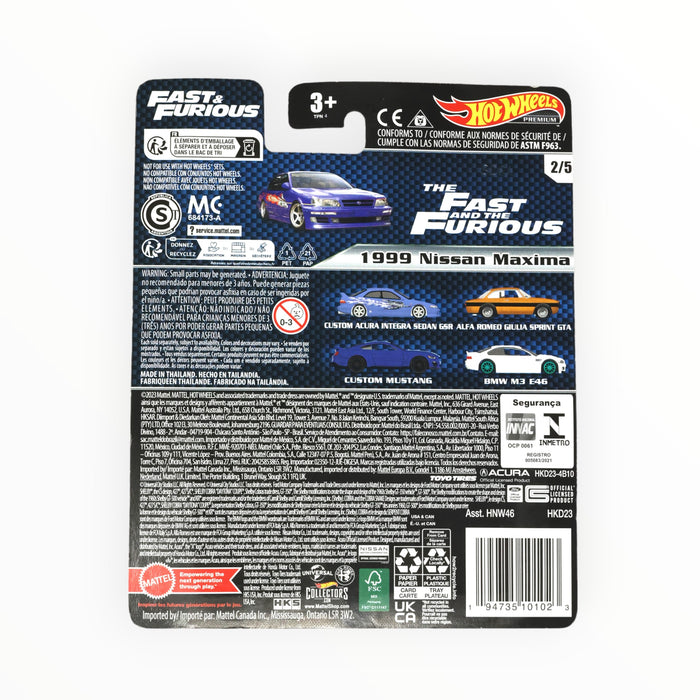 Hot Wheels 1999 Nissan Maxima - Fast & Furious Premium (2023) 2/5