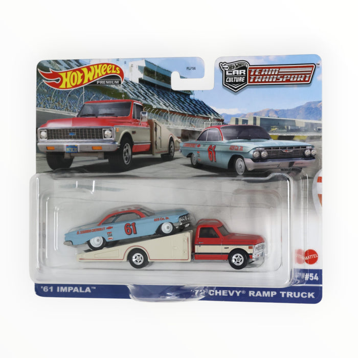 Hot Wheels '61 Impala / '72 Chevy Ramp Truck - Car Culture: Team Transport (2023) #54