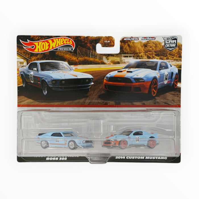 Hot Wheels 1969 Ford Mustang Boss 302 / 2014 Custom Mustang - Car Culture 2-Packs (2023)