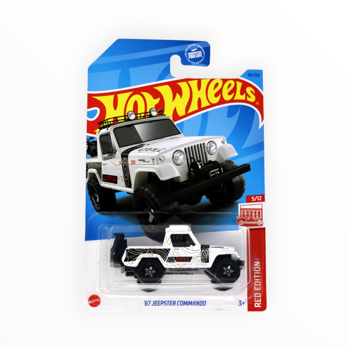 Hot Wheels '67 Jeepster Commando Red Edition 5/12 - White 94/250 Die-Cast Car 1:64 Scale