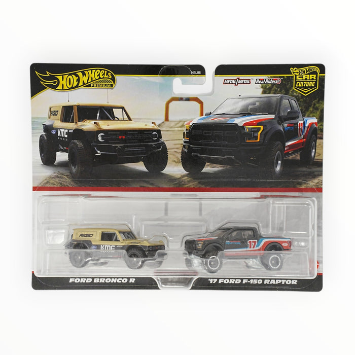 Hot Wheels Ford Bronco R / '17 Ford F-150 Raptor - Car Culture 2-Packs (2024)