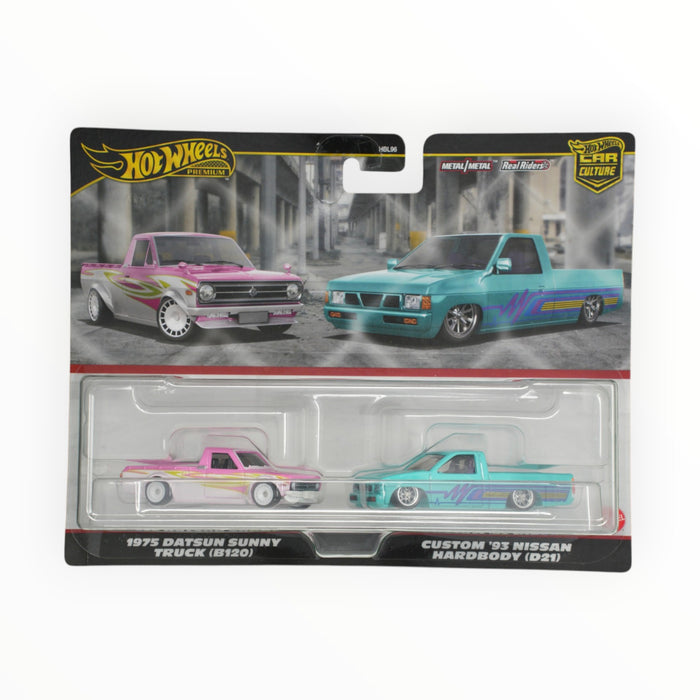 Hot Wheels 1975 Datsun Sunny Truck (B120) / Custom '93 Nissan Hardbody (D21) - Car Culture 2-Packs (2024)