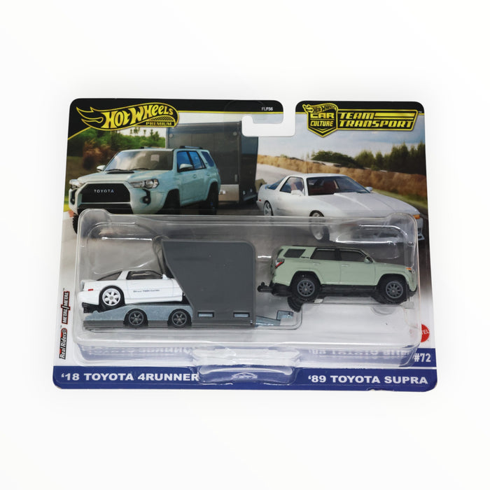 Hot Wheels '18 Toyota 4Runner / Open Trailer / '89 Toyota Supra - Car Culture: Team Transport (2025) #72
