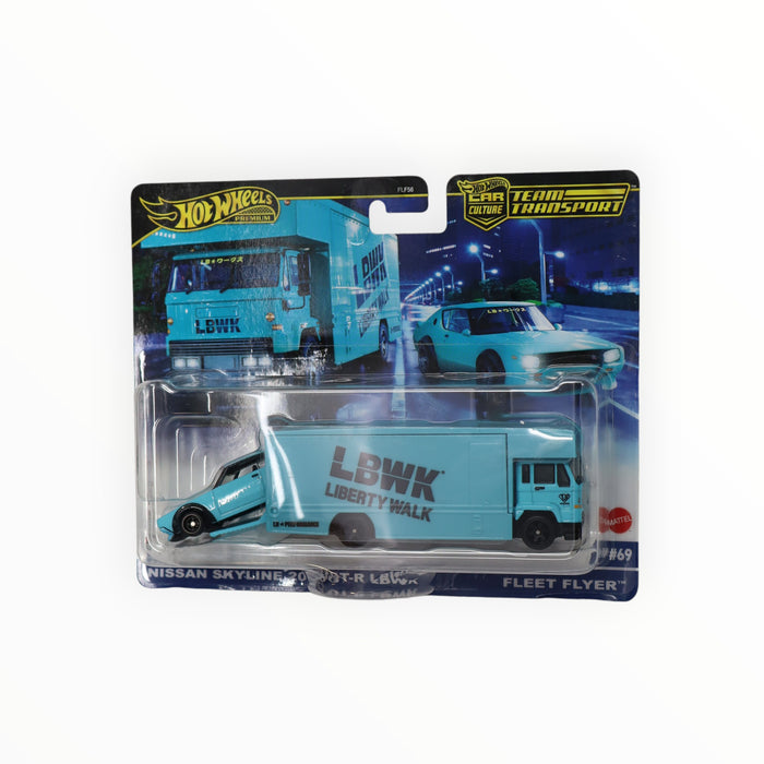 Hot Wheels Nissan Skyline 2000GT-R LBWK / Fleet Flyer - Car Culture: Team Transport (2024) #69