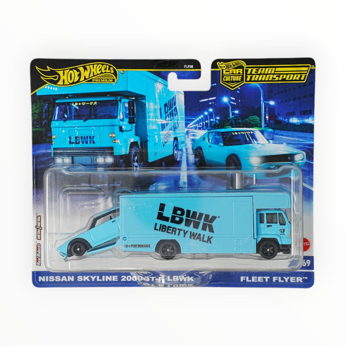 Hot Wheels Nissan Skyline 2000GT-R LBWK / Fleet Flyer - Car Culture: Team Transport (2024) #69