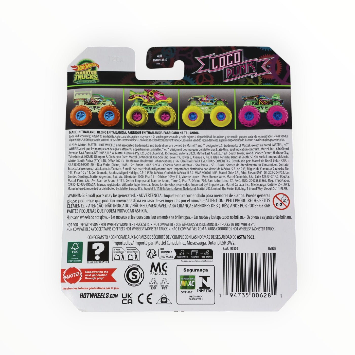 home hot wheels loco punk monster trucks glow in the dark 2024