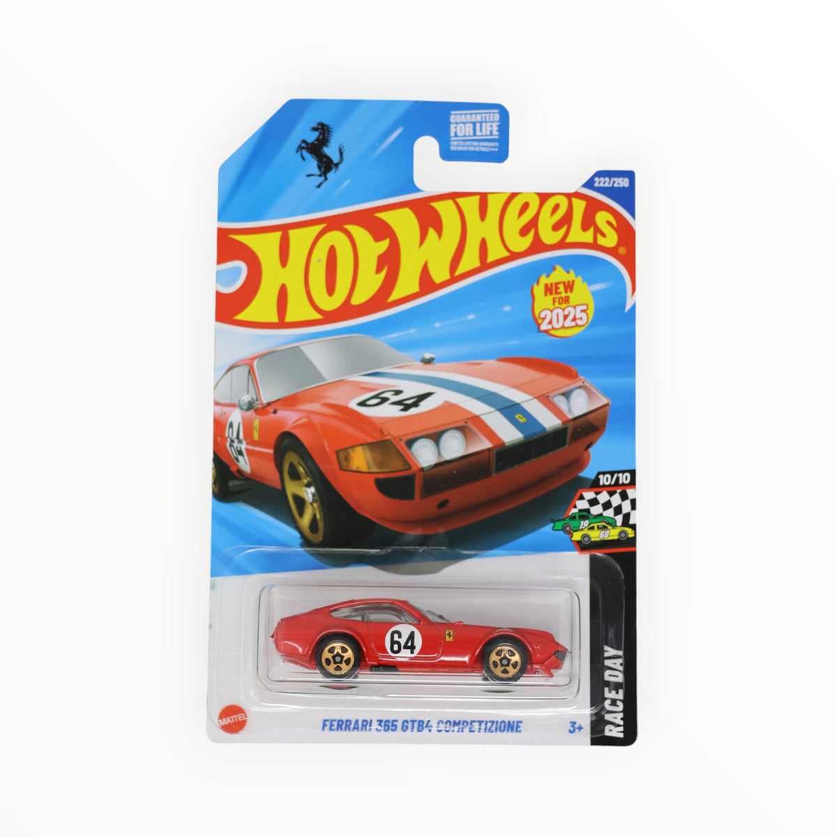 Hot Wheels Ferrari 365 GTB4 Competizione - Rouge - Série Raceday - 1:64 Neuf
