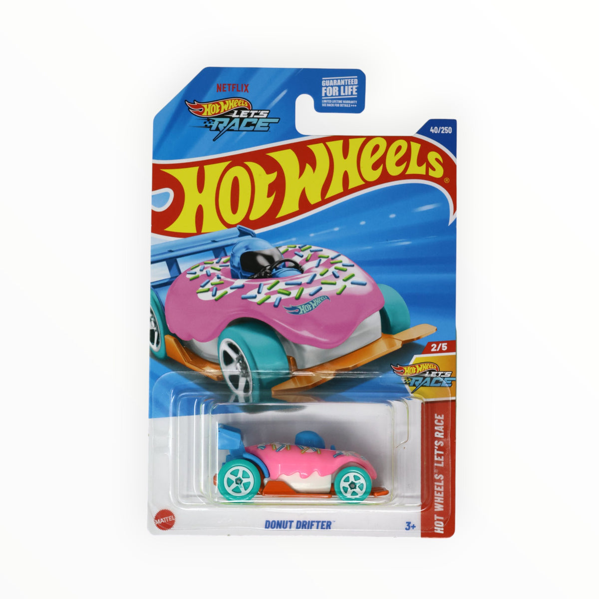 Hot Wheels Donut Drifter Rose 2025, Série Let's Race 2/5, 1:64 Neuve Boîte Fermée